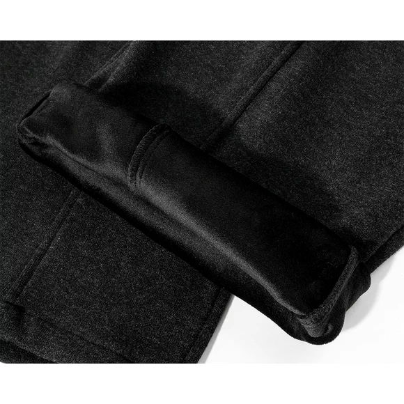 Plaid Patchwork Fleece-Lined Pants