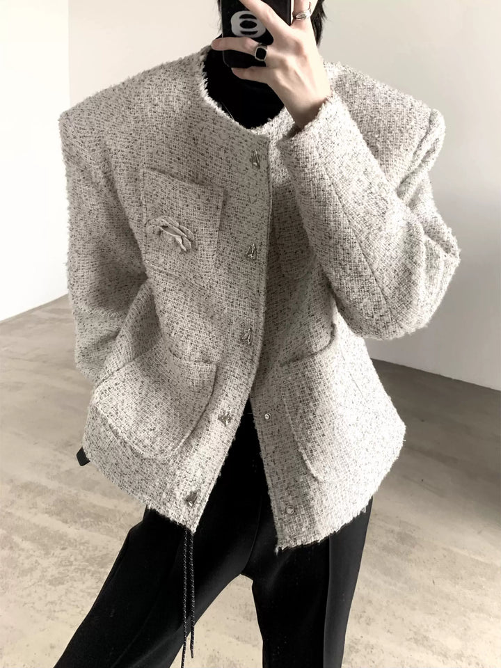 Shoulder Pad Tweed Jacket