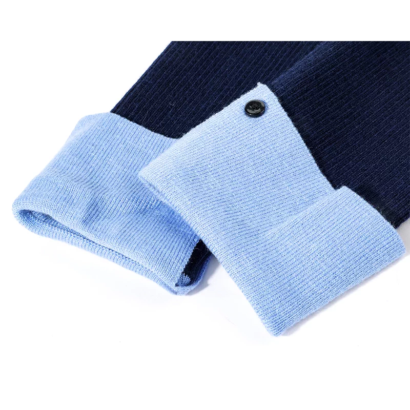 Contrast Collar Layered Knit Sweater