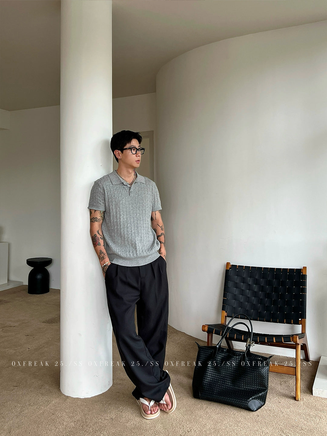 Pleated Linen Blend Casual Pants