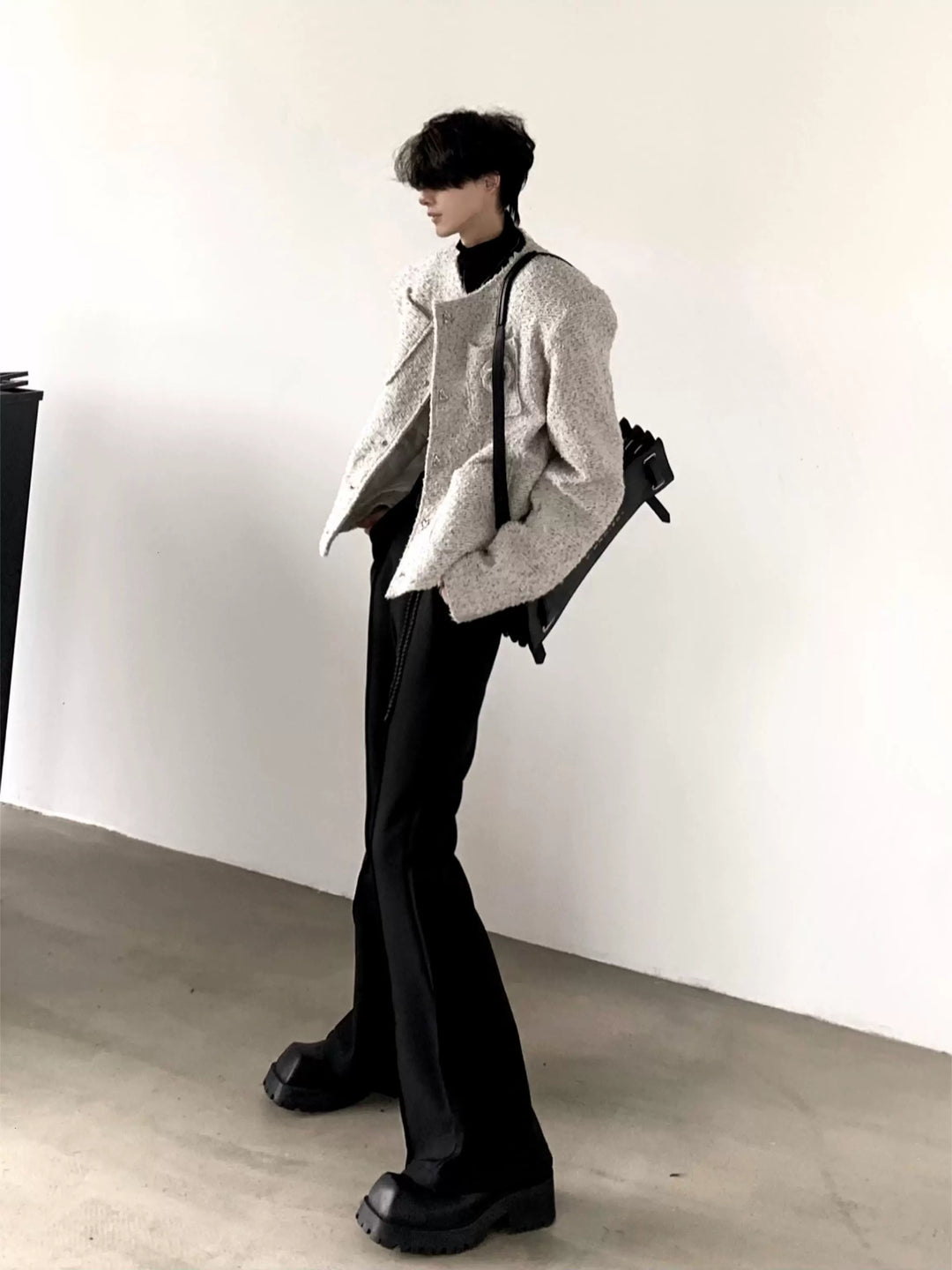Shoulder Pad Tweed Jacket