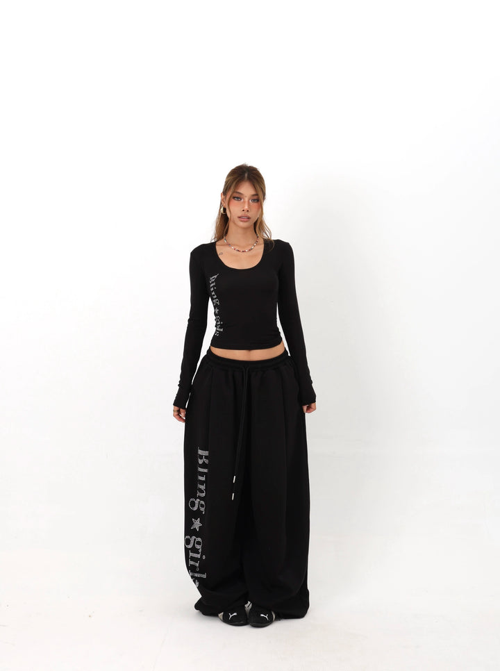 Losse wijde jazz sportbroek