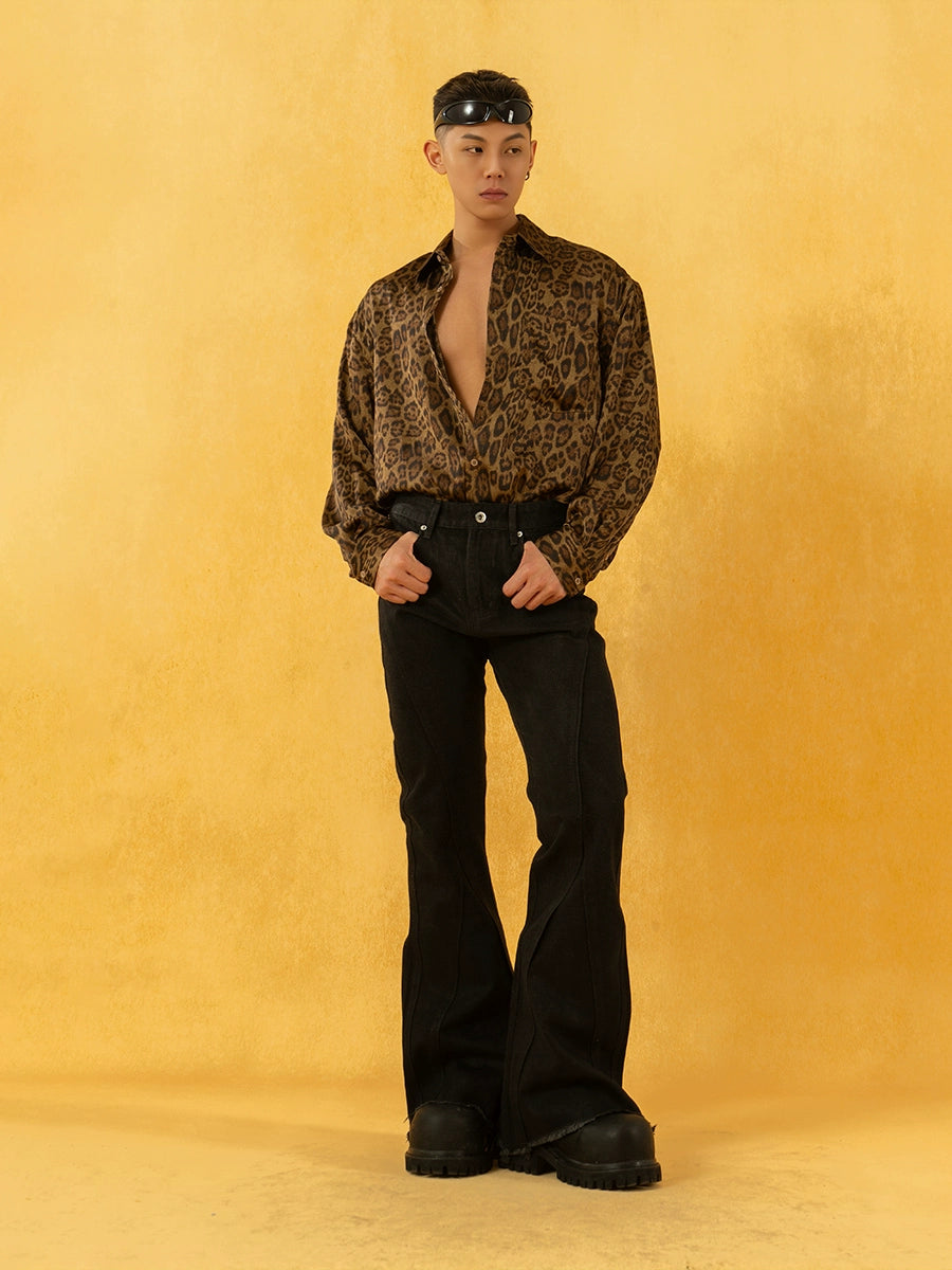 Leopard Print Long Sleeve Loose Shirt