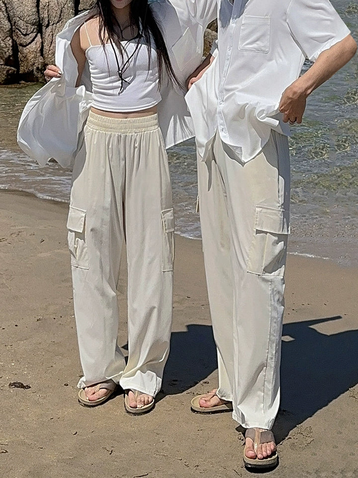 Pantaloni casual dritti larghi e morbidi