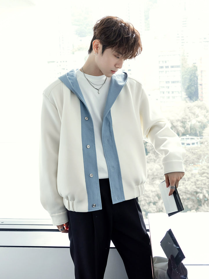 Hooded Button-Up Casual Jacket