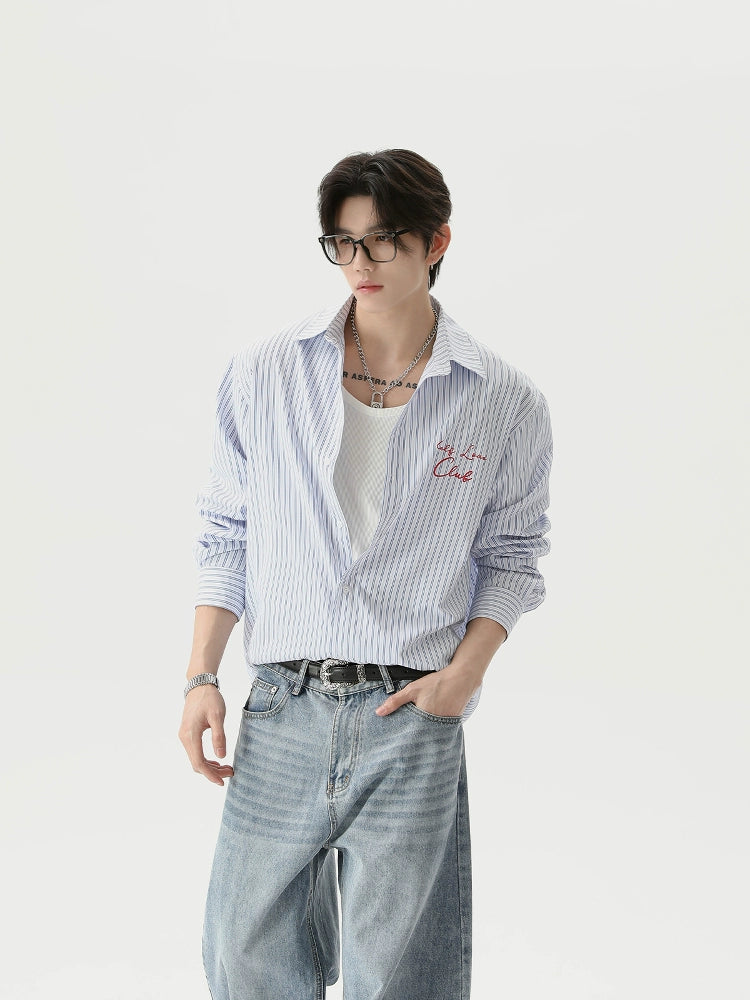 Vertical Striped Long Sleeve Casual Shirt