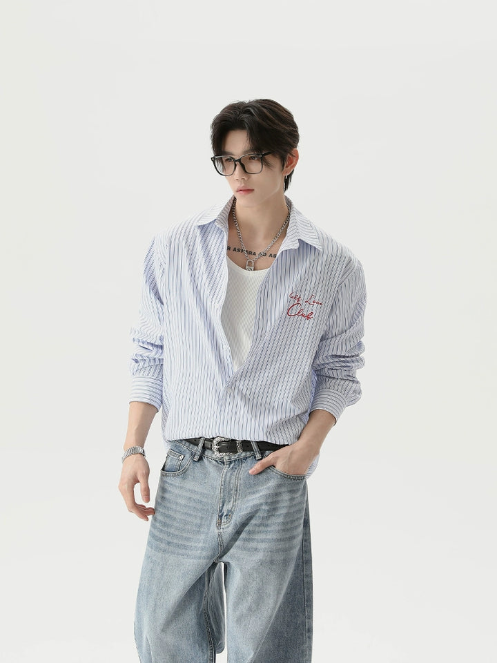 Vertical Striped Long Sleeve Casual Shirt