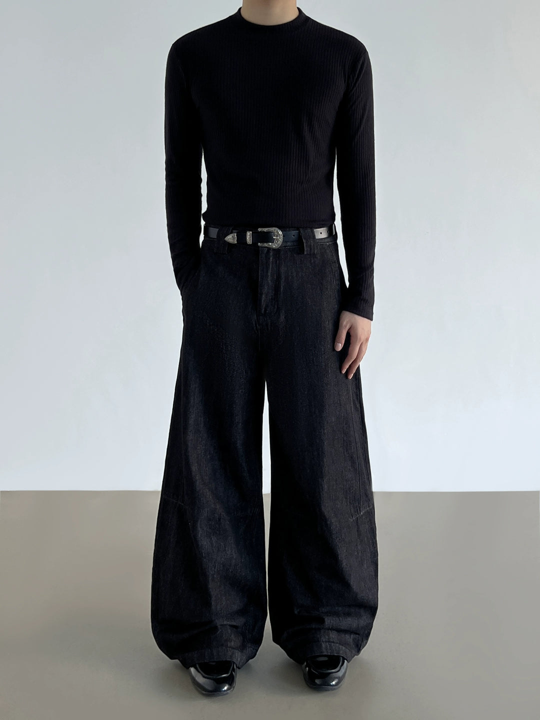 Baggy Weite-Leg Lockere Passform Jeanshose