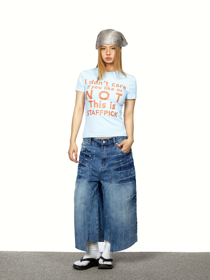Letter Print Slim Fit Short Sleeve T-shirt