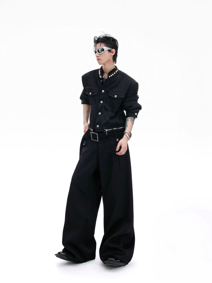 Wide Leg Denim Pants