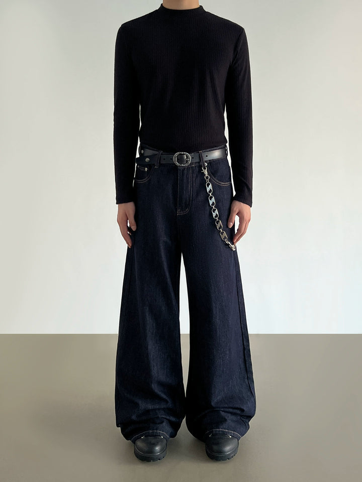 Weite A-Linie Baggy Jeanshosen