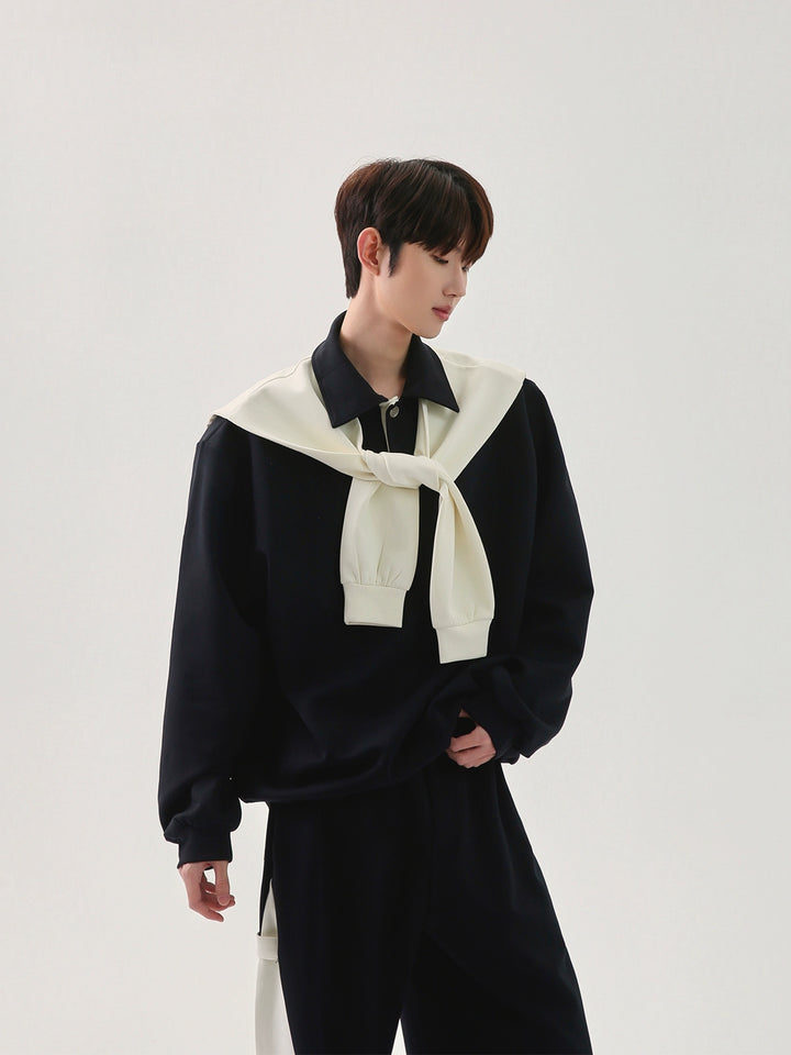 Cape Lapel Sweatshirt and Pants