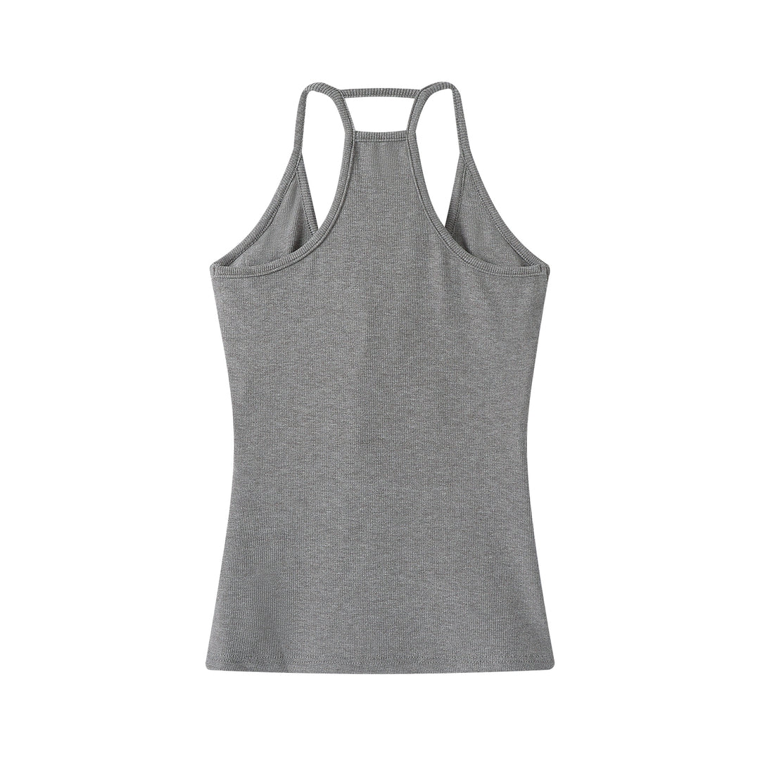Retro Ribbed Camisole with Chest Pad