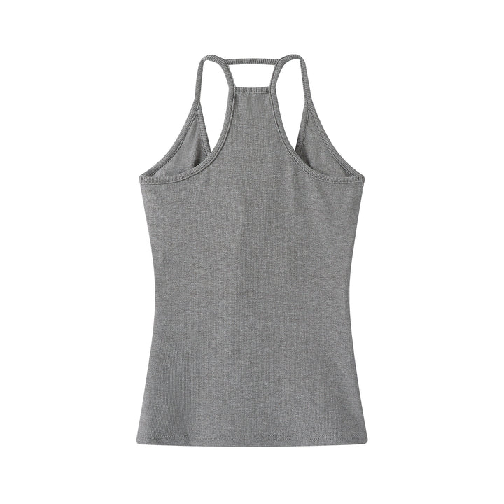 Retro Ribbed Camisole with Chest Pad