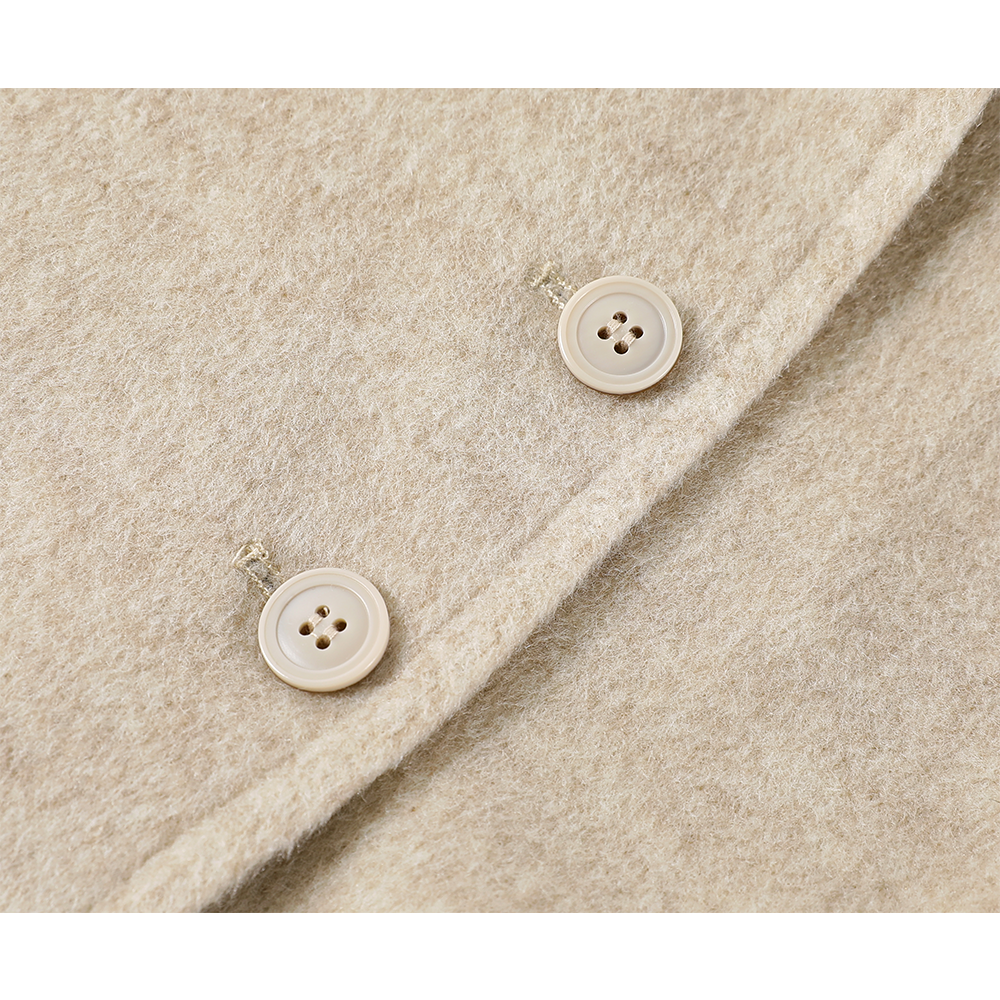 Wool Stand-Collar Colorblock Winter Coat