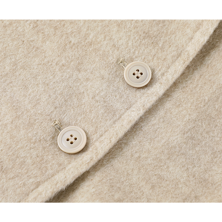 Wool Stand-Collar Colorblock Winter Coat