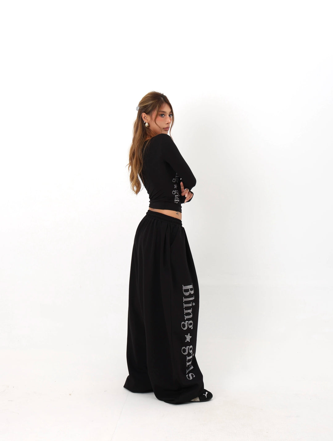 Losse wijde jazz sportbroek