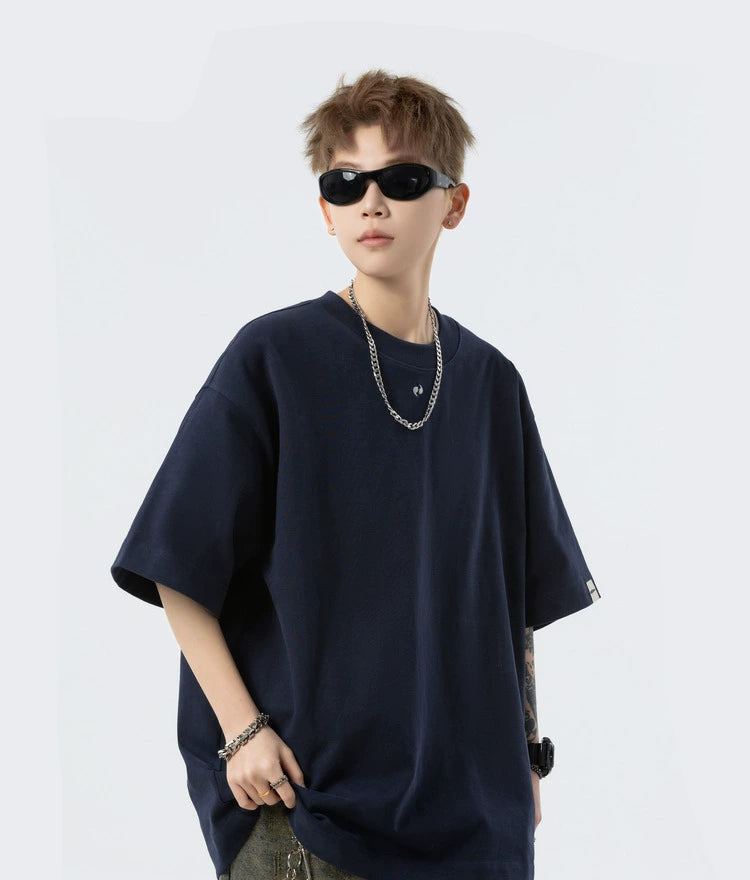 Cotton Whale Patch Embroidered Loose T-shirt