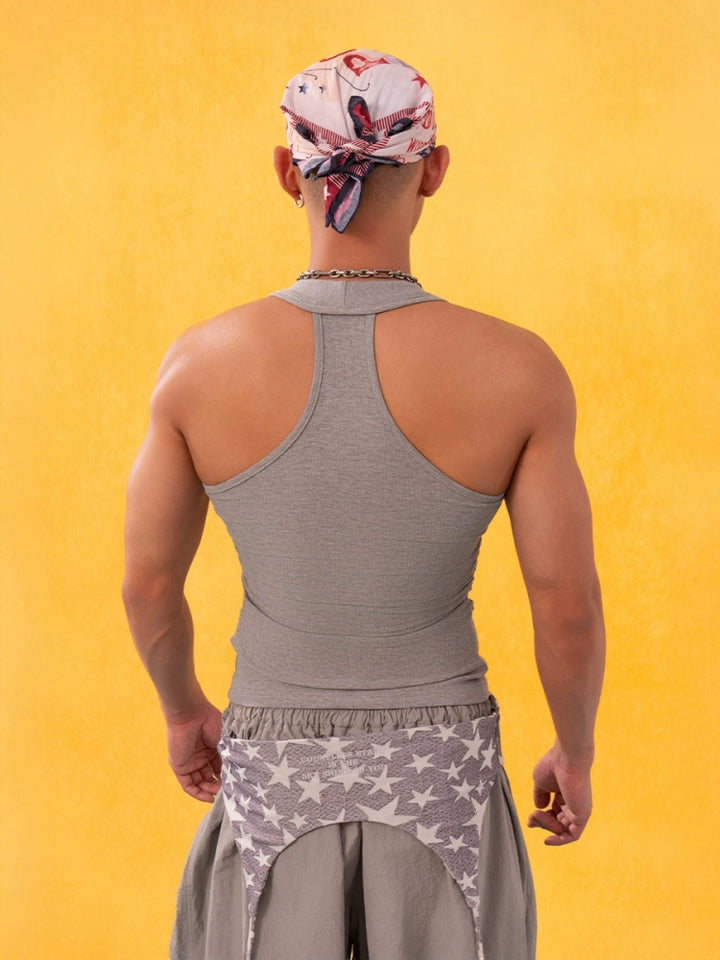 Slim Fit Buttoned Elastic Sports Vest