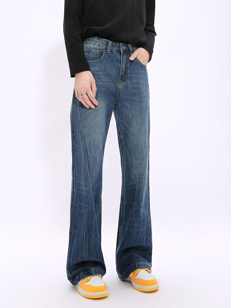Retro Vasket Flared Mid-Waist Bukser
