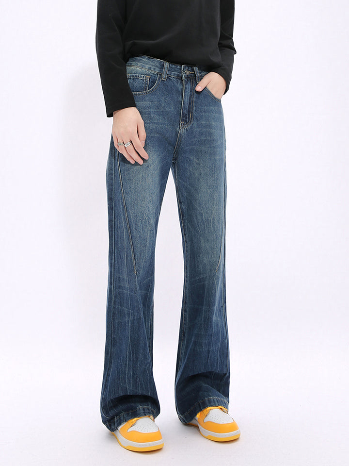 Retro Vasket Flared Mid-Waist Bukser