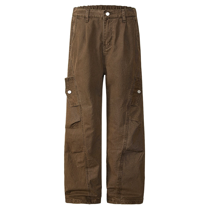 سروال كاجوال واسع الساقين مغسول