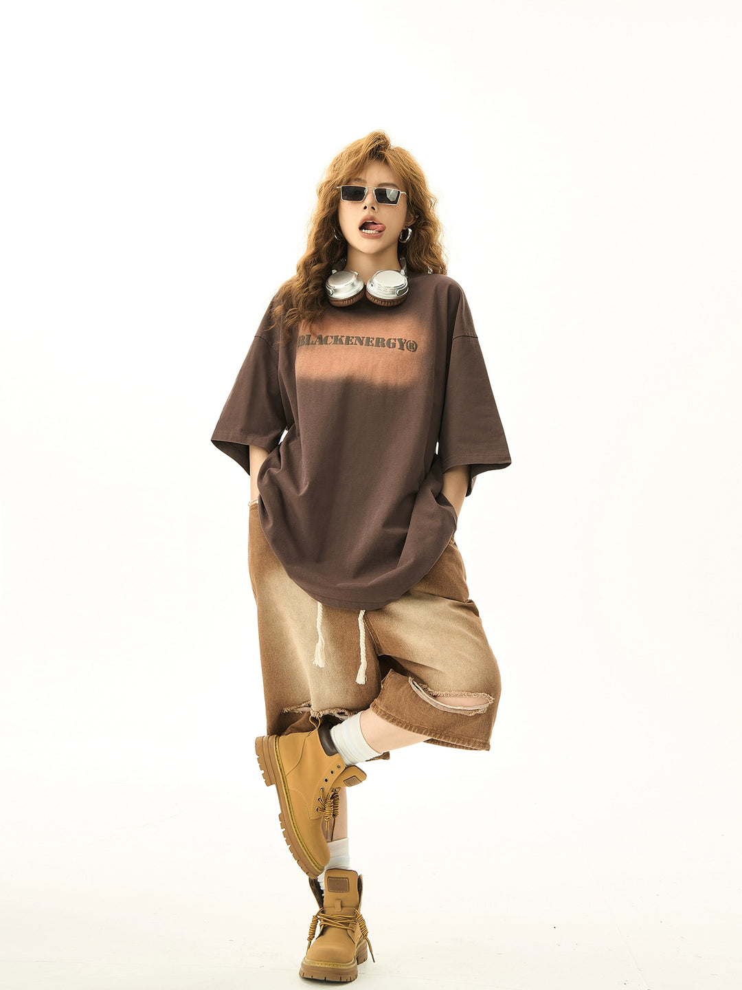 Retro Letter Print Loose Fit T-shirt