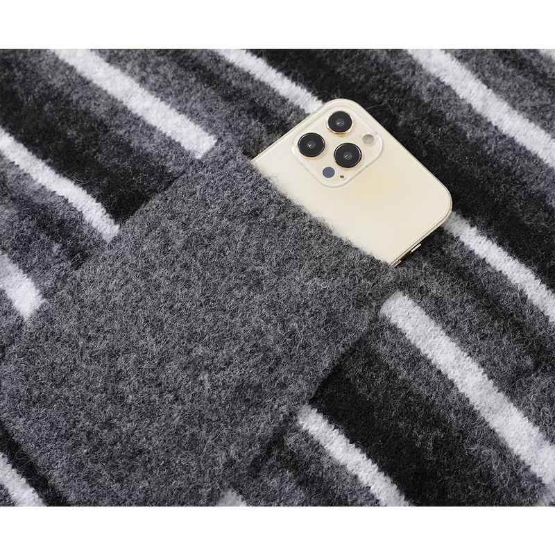 Striped Loose-Fit Hooded Knit Sweatshirt