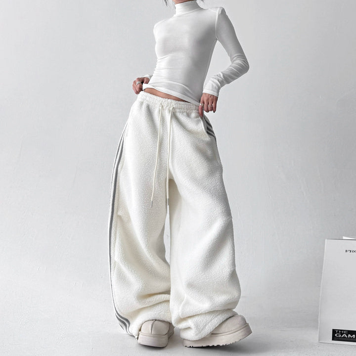 Lambskin Loose Warm Casual Straight Pants