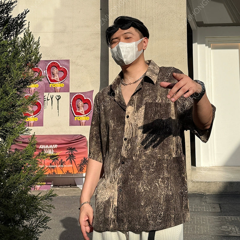 Loose Fit Ice Silk Casual Shirt