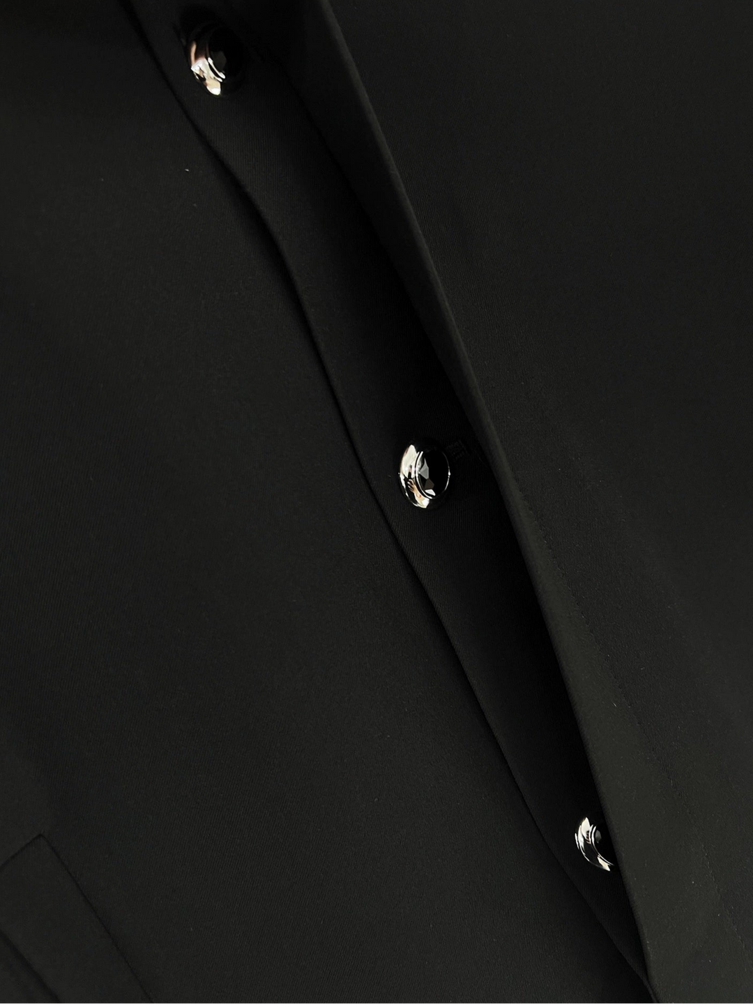 Black Stand Collar Casual Jacket