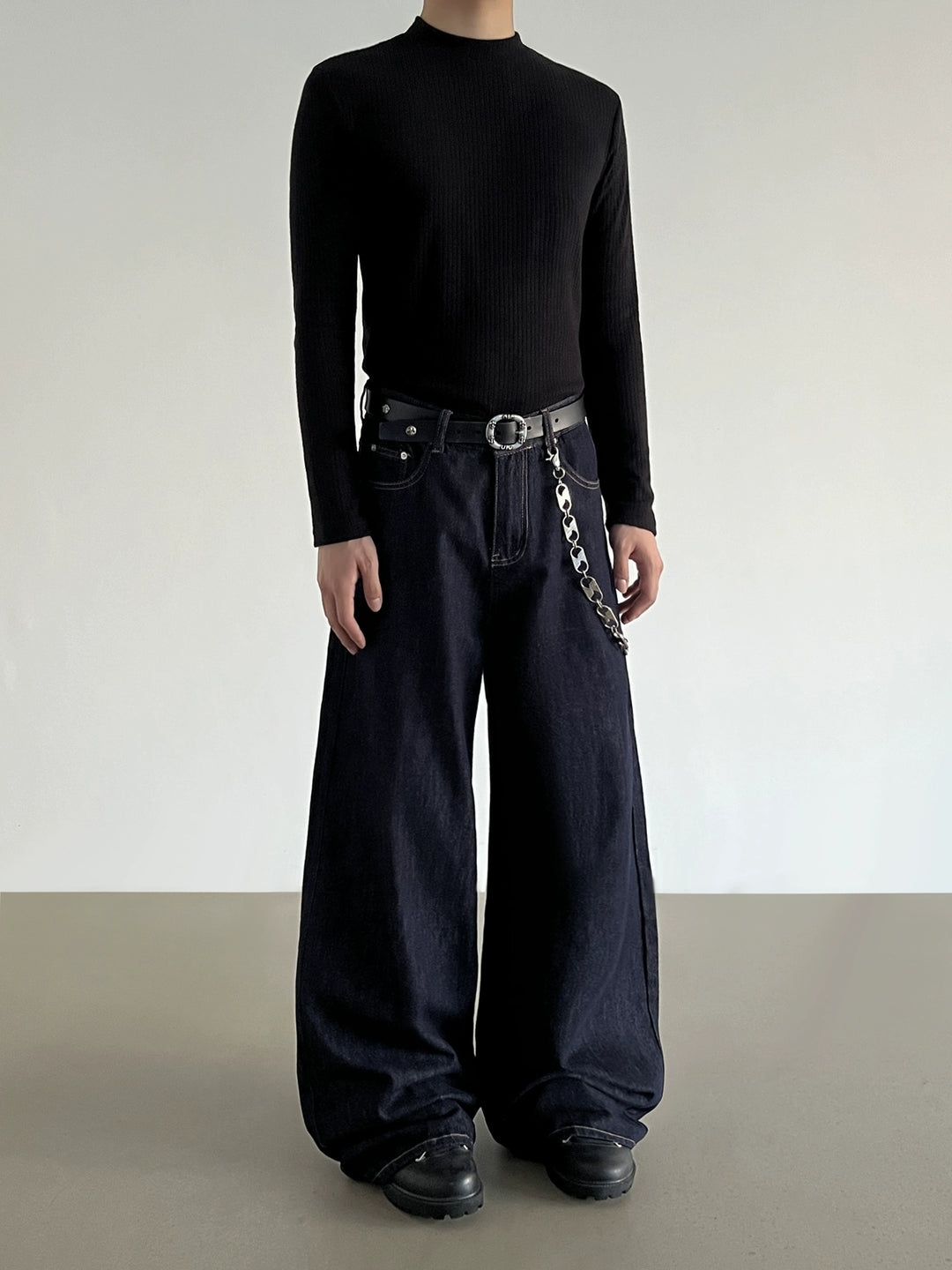 Weite A-Linie Baggy Jeanshosen