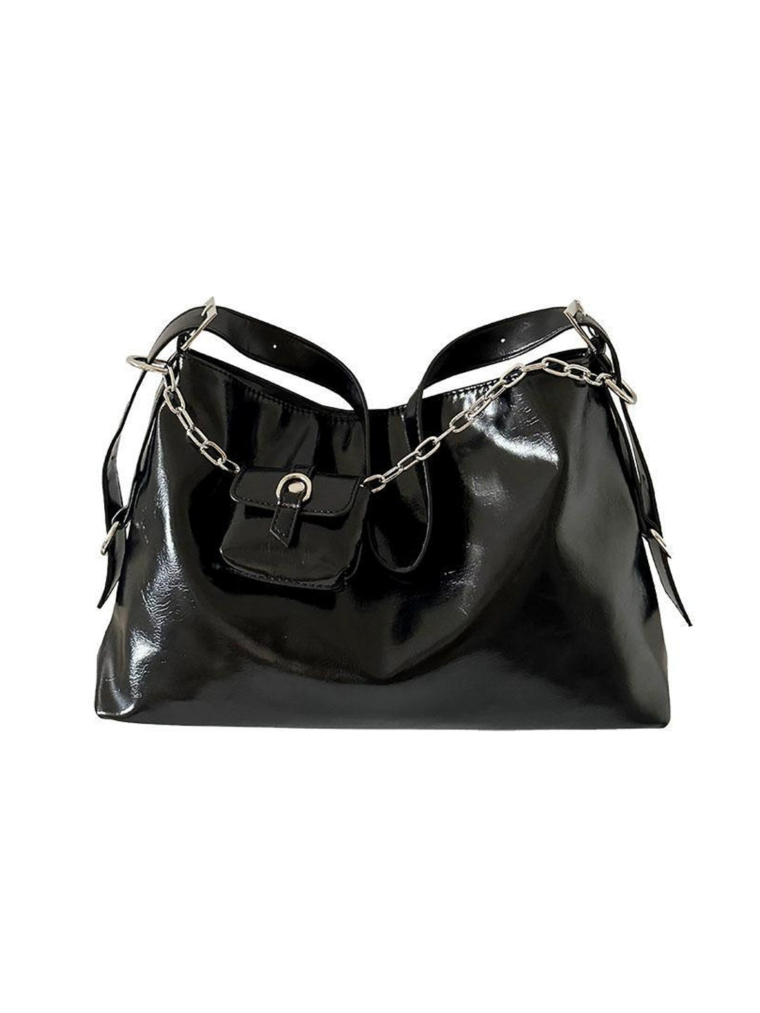 Shiny Leather Crossbody Bag