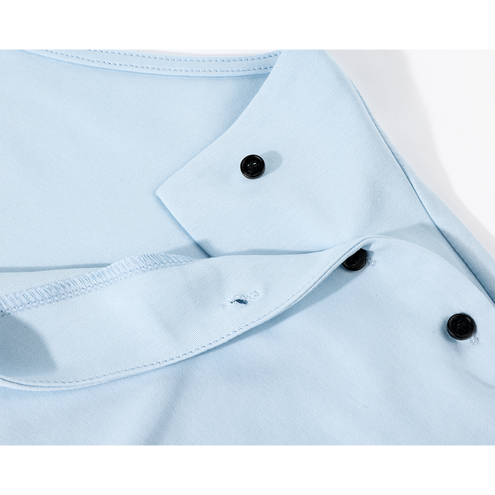 Oblique Shoulder Button Detail Slim Top