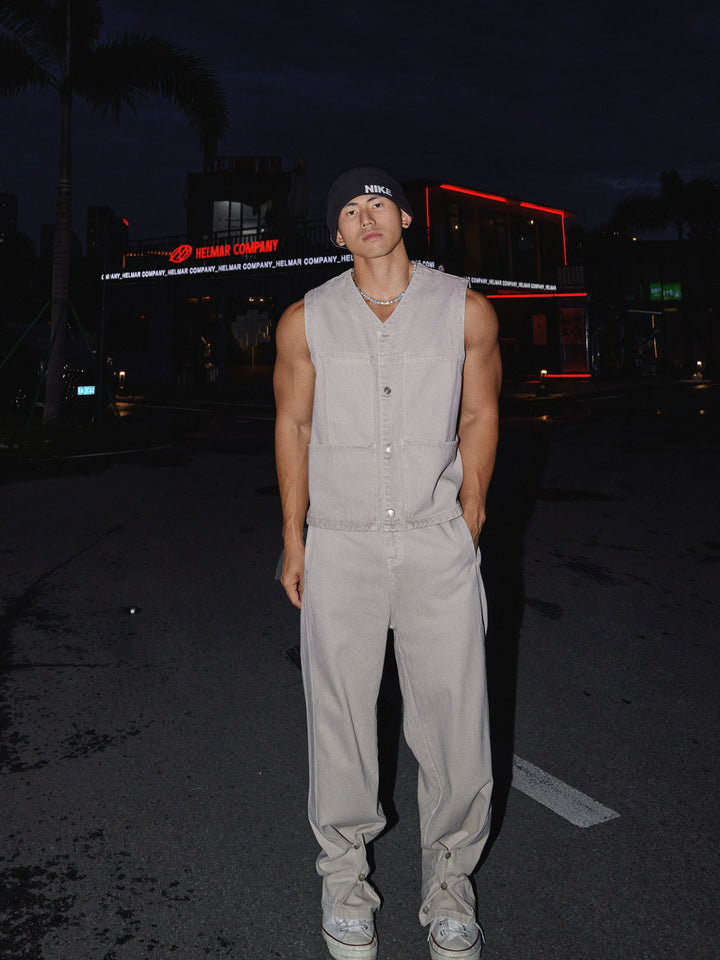 Loose Fit Button Front Vest