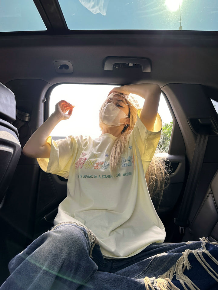グラフィティスター柄ルーズショートスリーブTシャツ