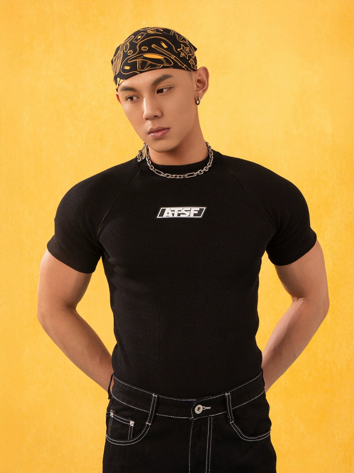 Slim Fit Knitted Short Sleeve Pullover