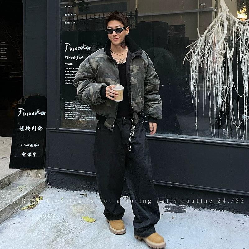 Reversible Camouflage Bomber Flight Jacket