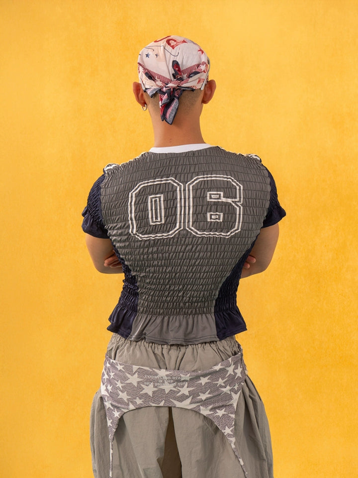 Pleated Slim Fit Short Sleeve Pullover