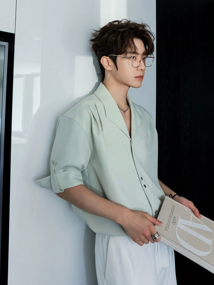 Cuban Collar Button-Down Shirt