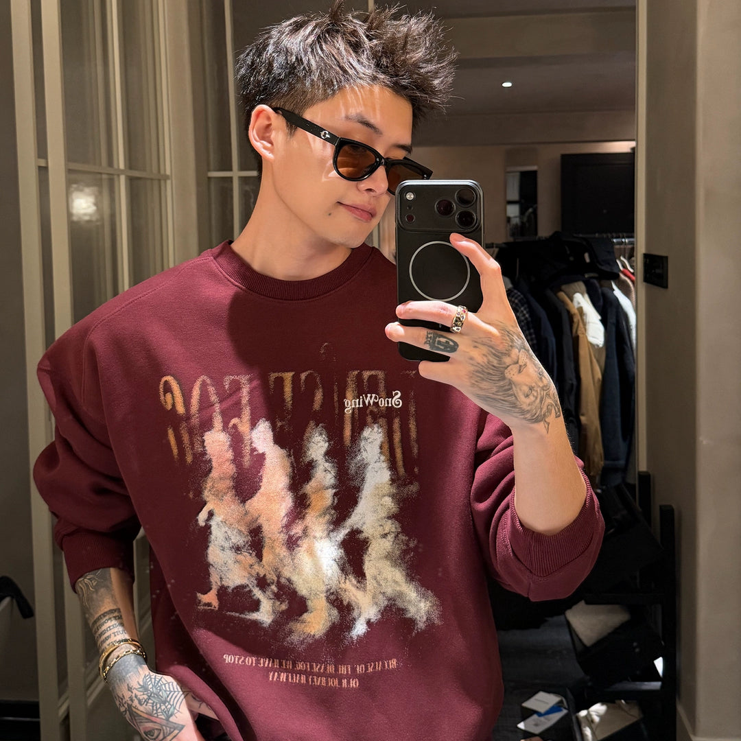 Character Print Loose Sweatshirt