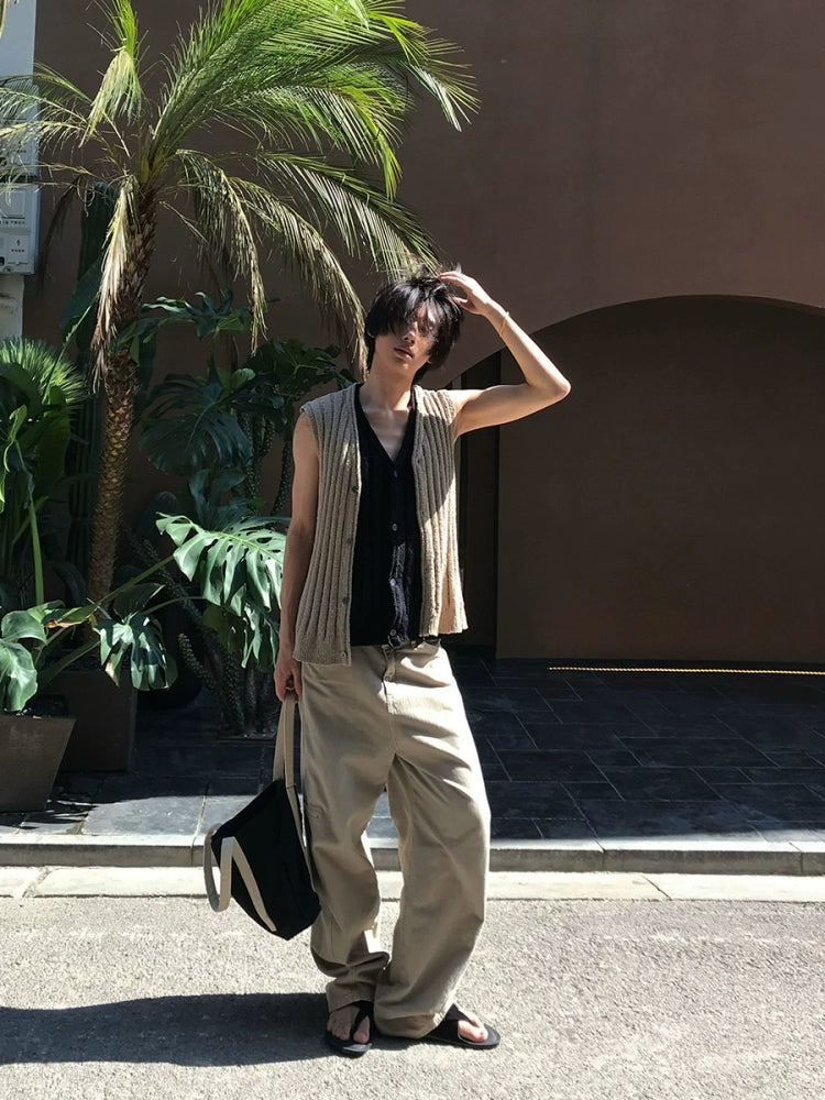 Straight Loose Washed Workwear Jeans