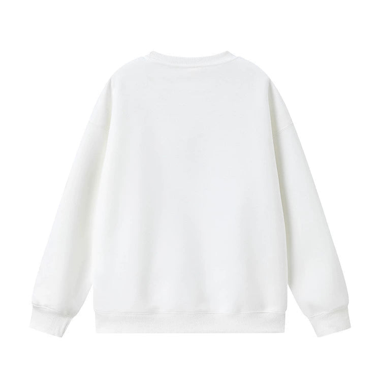 Puppy Print Round Neck Casual Sweatshirt