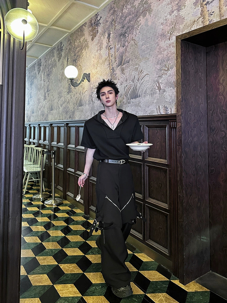 Short Sleeve Hooded Loose Pullover Shirt