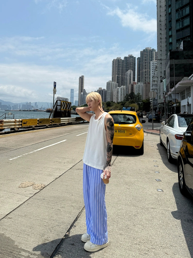Loose Fit Wide Leg Striped Pants