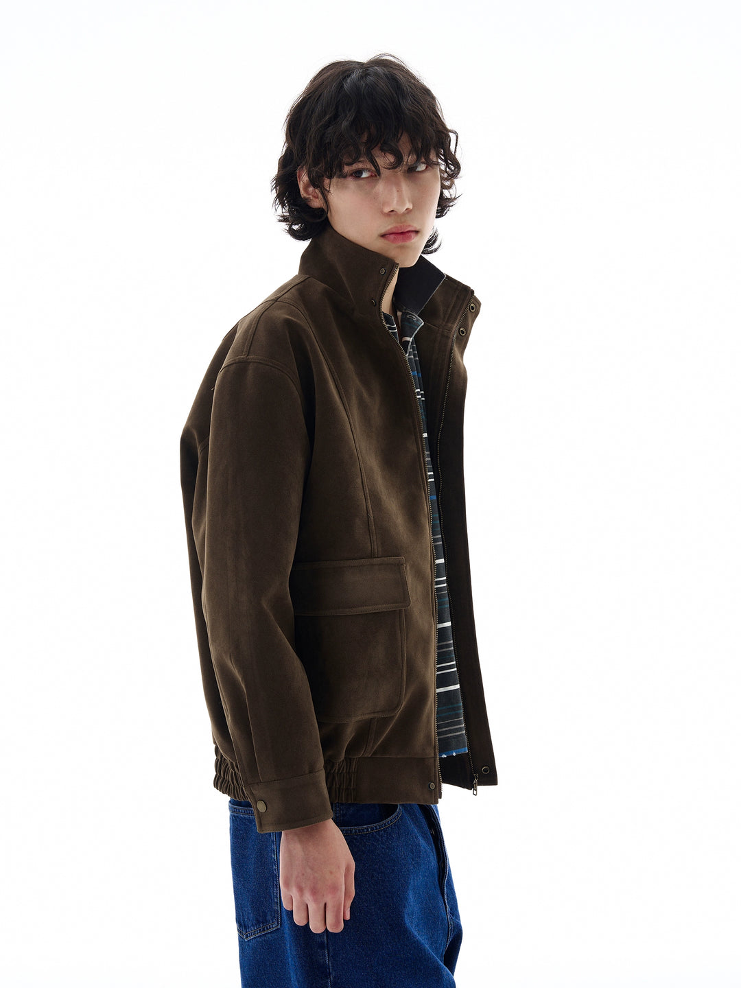 Suede Stand Collar Jacket