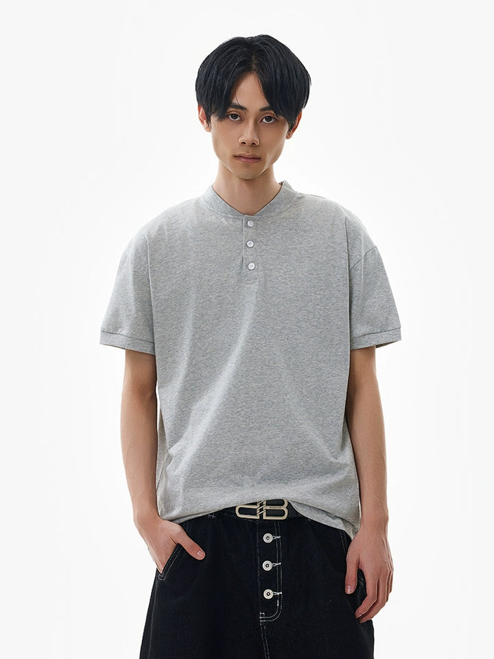 Henry Collar Short Sleeve Pullover