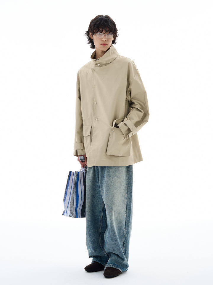 Fick Trench Coat med Avslappnad Passform