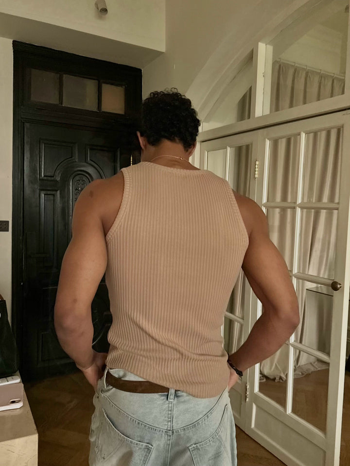 Slim Fit Ribbed Knit Tank Top
