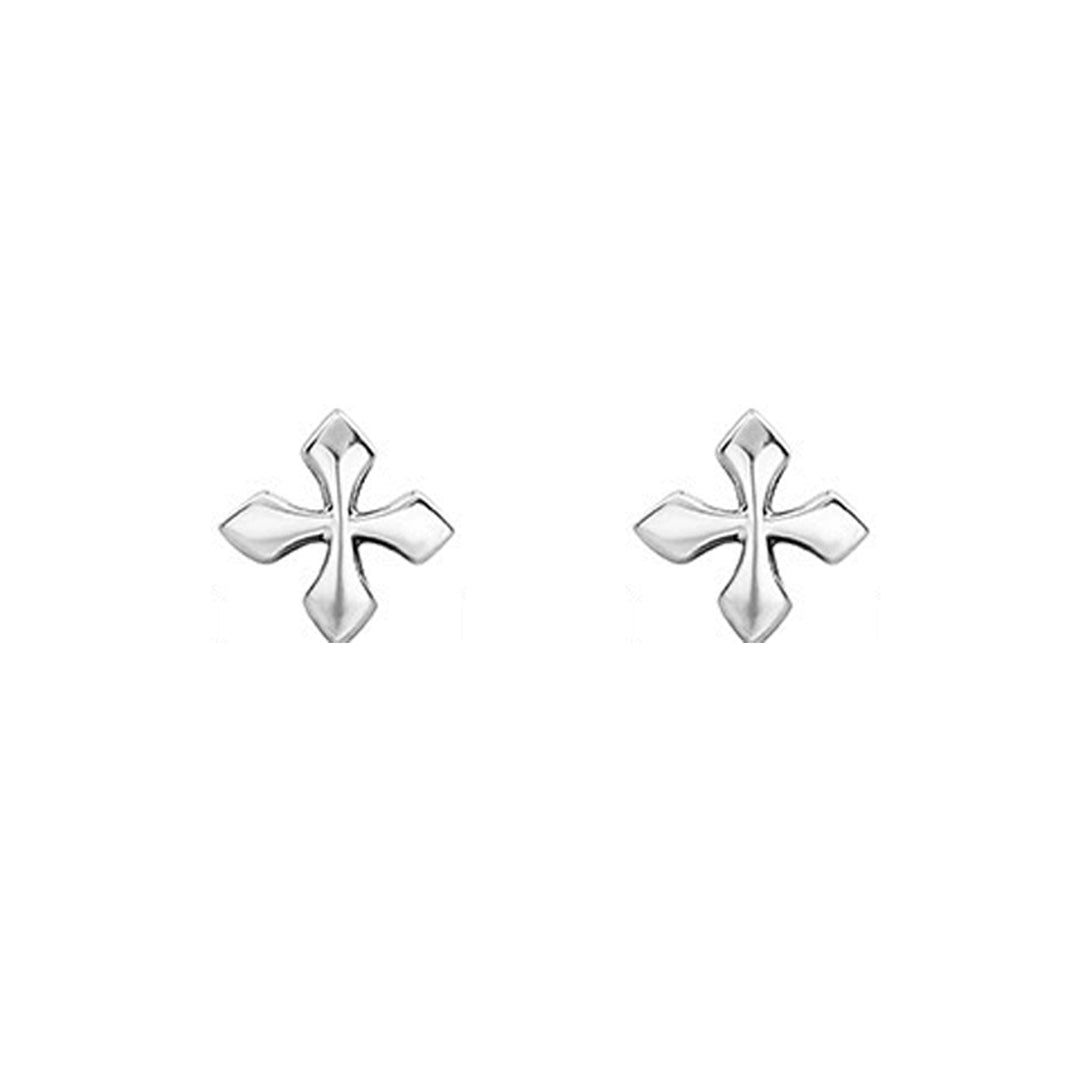 Sterling Silver Cross Stud Earring